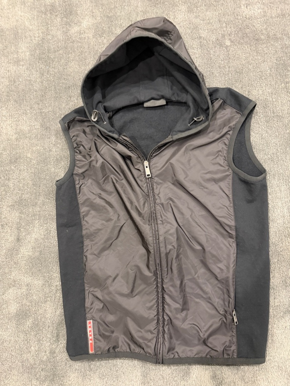 Prada Black Hooded Vest